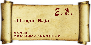 Ellinger Maja névjegykártya